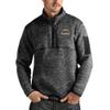 Antigua Men's Heathered Black Los Angeles Chargers Fortune Quarter-Zip Pullover Jacket view 1