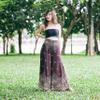 Lannaclothesdesign Palazzo Pants for Women Wide Leg Boho Harem Yoga Pants S M L XL Sizes (M, Brown Peacock Flower, Length 41 inches) view 3