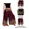 Lannaclothesdesign Palazzo Pants for Women Wide Leg Boho Harem Yoga Pants S M L XL Sizes (M, Brown Peacock Flower, Length 41 inches) view 4