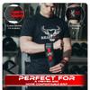 BEAST RAGE Wrist Wraps for Weightlifting Adjustable Lifting Straps & Wrist Straps with Thumb Loop for Enhanced Gym Support, Wrist Support for Powerlifting, Bodybuilding and Gym Workout (RED/Black) view 2