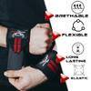 BEAST RAGE Wrist Wraps for Weightlifting Adjustable Lifting Straps & Wrist Straps with Thumb Loop for Enhanced Gym Support, Wrist Support for Powerlifting, Bodybuilding and Gym Workout (RED/Black) view 4