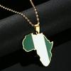 Africa Map Necklace Nigeria Map Pendant Necklaces Gold Color Jewelry Map African Gift (gold) view 2