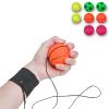 ZUYEE 4/8/16 Pack 2.36 Inch Wrist Return Wristband Ball Rubber Rebound Bouncy Sport Ball (Basketball, Baseball, Soccer,Tennis) on Elastic String Wrist Exercise or Play,Gift Toy for Kids Teens Adults view 1