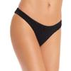 Aqua Swim Womens Smocked Scoop Bikini Swim Bottom Black S view 1