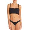 Aqua Swim Womens Smocked Scoop Bikini Swim Bottom Black S view 2