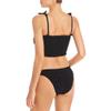 Aqua Swim Womens Smocked Scoop Bikini Swim Bottom Black S view 3