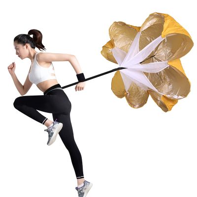 Resistance Parachute Sprint Parachutes, Track and Field Training Running Speed Parachute,Resistance Training Tool with Adjustable Belt, for Kids/Adult(Color:Yellow)