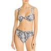 Aqua Swim Womens Snake Print Underwire Swim Top Separates Black S view 2