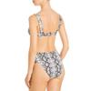Aqua Swim Womens Snake Print Underwire Swim Top Separates Black S view 3