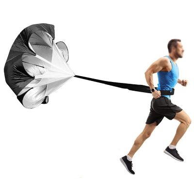 Resistance Parachute Sprint Parachutes, Track and Field Training Running Speed Parachute,Resistance Training Tool with Adjustable Belt, for Kids/Adult(Color:Black)