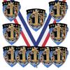 10 Pack Shield Shape 1st Place Medals Trophy Team Award with Neck Ribbons CSM view 1
