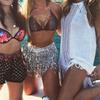 Bufenia Women's Belly Dance Hip Skirt Tassel Sequins Hip Scarf Strappy Wrap Rave Skirts Halloween Costume Club Festival (Silver) view 3