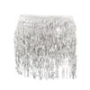 Bufenia Women's Belly Dance Hip Skirt Tassel Sequins Hip Scarf Strappy Wrap Rave Skirts Halloween Costume Club Festival (Silver) view 4