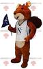 SPOTSOUND Brown and beige beaver REDBROKOLY Mascot with a supporter jersey