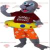 SPOTSOUND Gray otter sea lion REDBROKOLY Mascot dressed as a vacationer