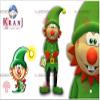 SPOTSOUND Green and orange elf REDBROKOLY Mascot with a pretty cap