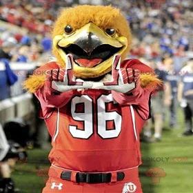 SPOTSOUND Orange eagle bird REDBROKOLY Mascot in red sportswear