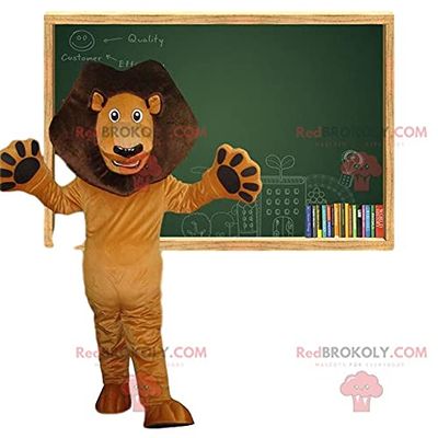 SPOTSOUND Brown lion REDBROKOLY Mascot. Alex lion costume. Simba costume