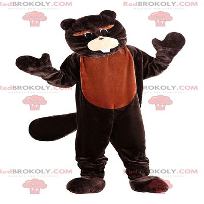 SPOTSOUND Brown beaver REDBROKOLY Mascot, rodent costume, giant beaver