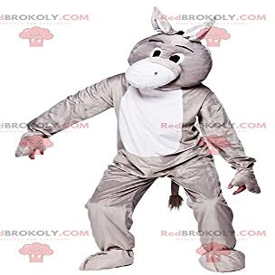 SPOTSOUND Gray and white donkey REDBROKOLY Mascot