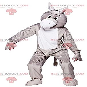 SPOTSOUND Gray and white donkey REDBROKOLY Mascot