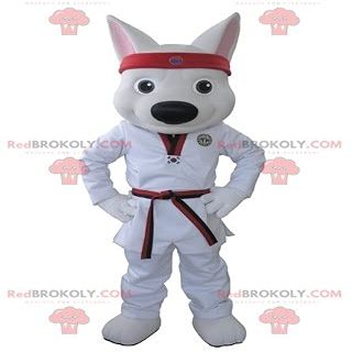 SPOTSOUND White wolf REDBROKOLY Mascot dressed in a kimono