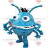 SPOTSOUND Blue and white bacteria monster REDBROKOLY Mascot view 1
