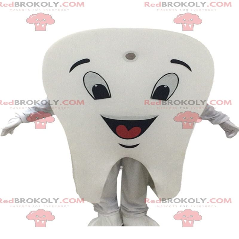 SPOTSOUND Giant white tooth REDBROKOLY Mascot, tooth costume