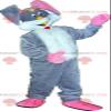 SPOTSOUND White and pink gray rabbit REDBROKOLY Mascot. Bunny costume