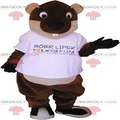 SPOTSOUND Brown and beige giant beaver REDBROKOLY Mascot