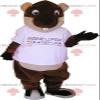 SPOTSOUND Brown and beige giant beaver REDBROKOLY Mascot view 1