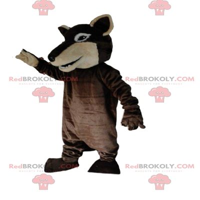 SPOTSOUND Two-tone brown wolf REDBROKOLY Mascot, dog costume, wolf dog