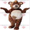 SPOTSOUND Brown and white teddy bear REDBROKOLY Mascot with a crest view 1