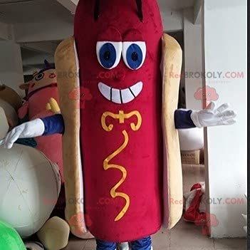 SPOTSOUND Giant hot dog REDBROKOLY Mascot. Fast food costume