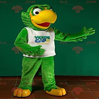SPOTSOUND Big green and yellow parrot REDBROKOLY Mascot