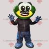 SPOTSOUND Futuristic frog REDBROKOLY Mascot green and yellow creature view 1