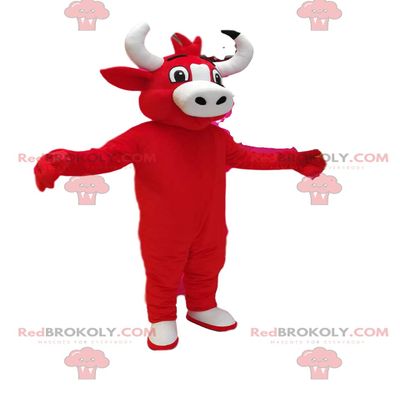 SPOTSOUND Red cow REDBROKOLY Mascot. Red cow costume