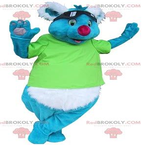 SPOTSOUND Blue and white koala REDBROKOLY Mascot with sunglasses