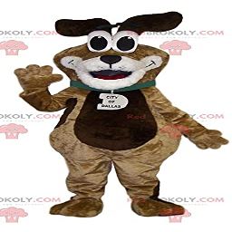 SPOTSOUND Very funny brown and white dog REDBROKOLY Mascot