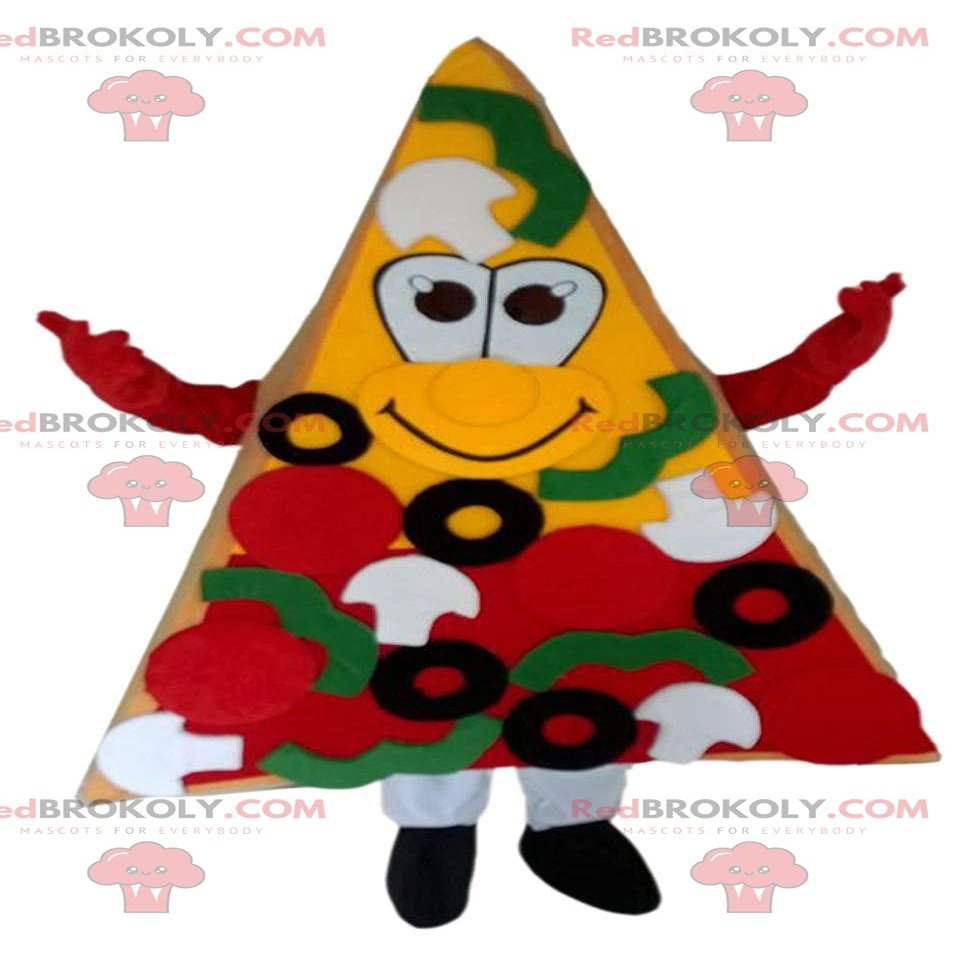 SPOTSOUND Giant pizza slice REDBROKOLY Mascot, pizzeria costume