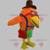 SPOTSOUND Orange bird REDBROKOLY Mascot with glasses and a hat