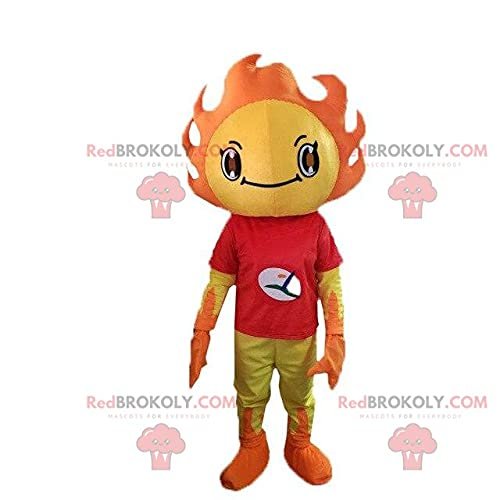 SPOTSOUND Yellow and orange sun costume REDBROKOLY Mascot. Summer costume