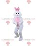 SPOTSOUND White and pink rabbit REDBROKOLY Mascot, plush bunny costume