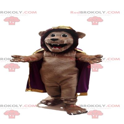 SPOTSOUND Brown lion REDBROKOLY Mascot with a cape, super feline costume