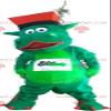 SPOTSOUND Green dinosaur REDBROKOLY Mascot with a hat view 1