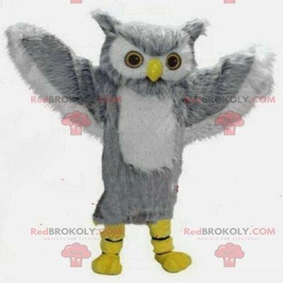 SPOTSOUND Giant gray and white owl REDBROKOLY Mascot, owl costume
