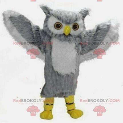 SPOTSOUND Giant gray and white owl REDBROKOLY Mascot, owl costume