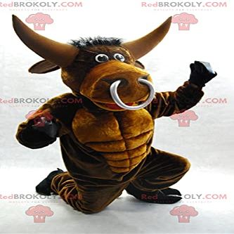 SPOTSOUND Very impressive muscular brown bull REDBROKOLY Mascot