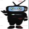 SPOTSOUND REDBROKOLY Mascot man with a head in the form of a television