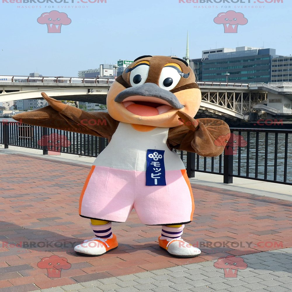 SPOTSOUND Platypus brown and gray duck bird REDBROKOLY Mascot